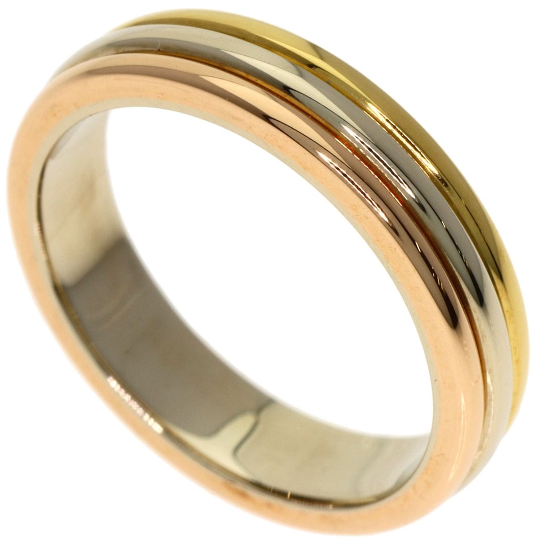 CARTIER Three colors # 48 Ring K18 Yellow Gold 18K Pink: CARTIER Three colors # 48 Ring K18 Yellow Gold 18K Pink A stunning Cartier ring in 18K K18 yellow gold, showcasing the iconic three-color design that has become synonymous with luxury. This exquisite