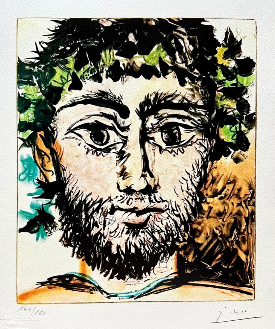 Numbered Pablo Picasso "Bacco" Lithograph: Numbered Pablo Picasso "Bacco" Lithograph A rare opportunity to own a numbered Pablo Picasso lithograph, "Bacco", printed in 1978 by Atlantis Verlag, Freiburg. This full sheet print showcases the arti