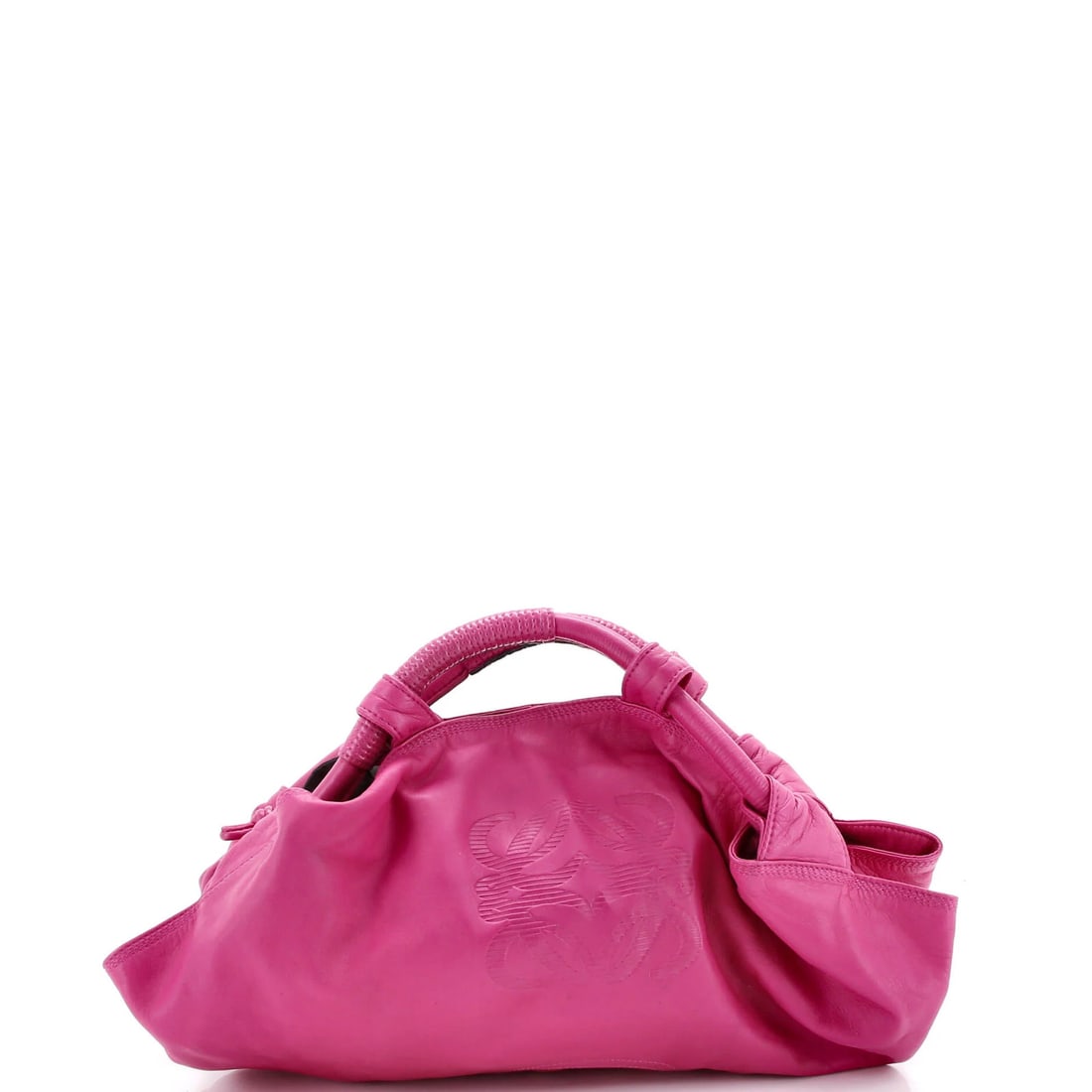 Leather Loewe Front Pocket Nappa Aire Hobo: Leather Loewe Front Pocket Nappa Aire Hobo A stunning Loewe Front Pocket Nappa Aire Hobo, this sleek and stylish handbag boasts a vibrant pink exterior with gold hardware, adding a pop of color to