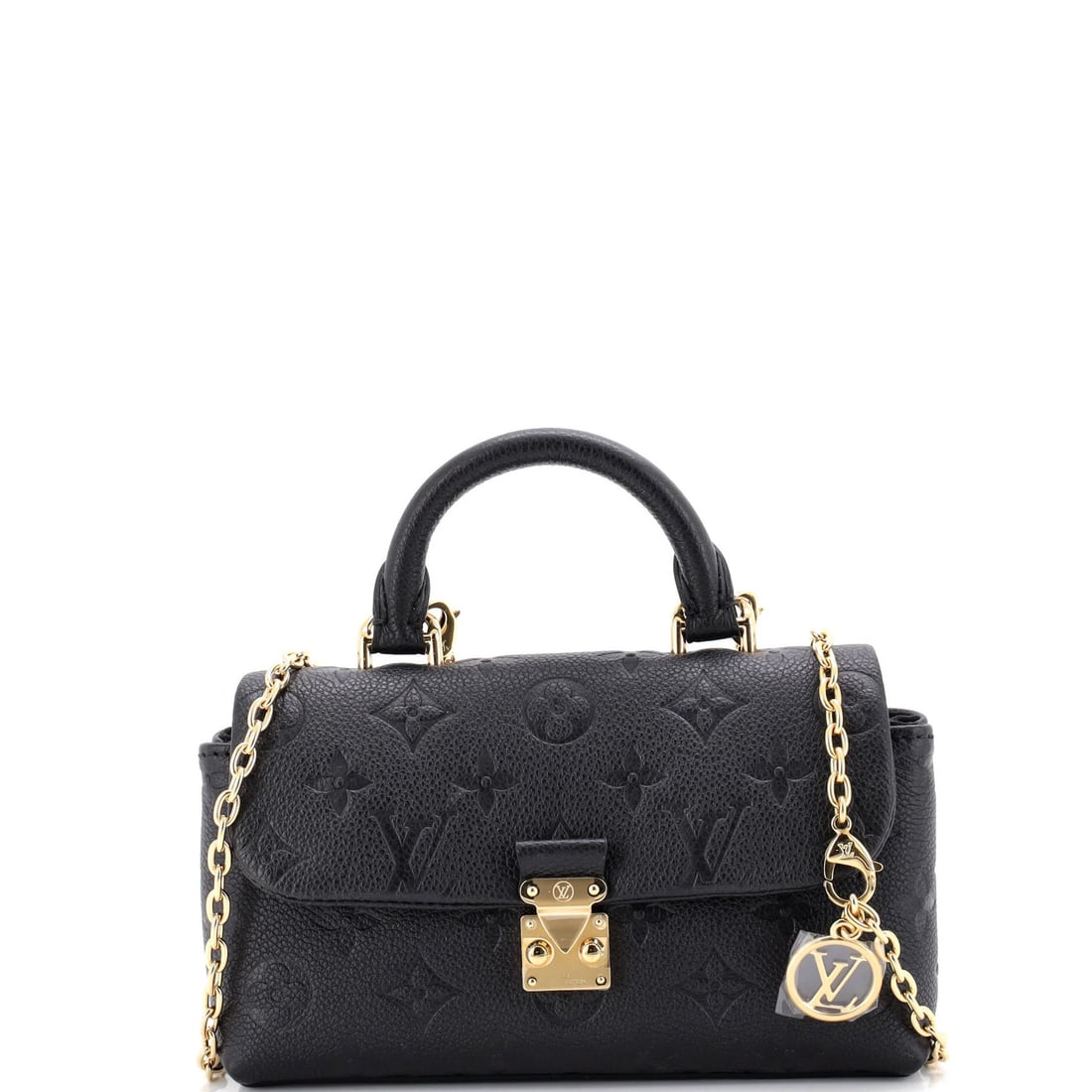 Louis Vuitton Nano Monogram Empreinte Leather Madeleine Handbag: Louis Vuitton Nano Monogram Empreinte Leather Madeleine Handbag Experience the iconic style of Louis Vuitton with this sleek and sophisticated Madeleine handbag, boasting the signature Monogram