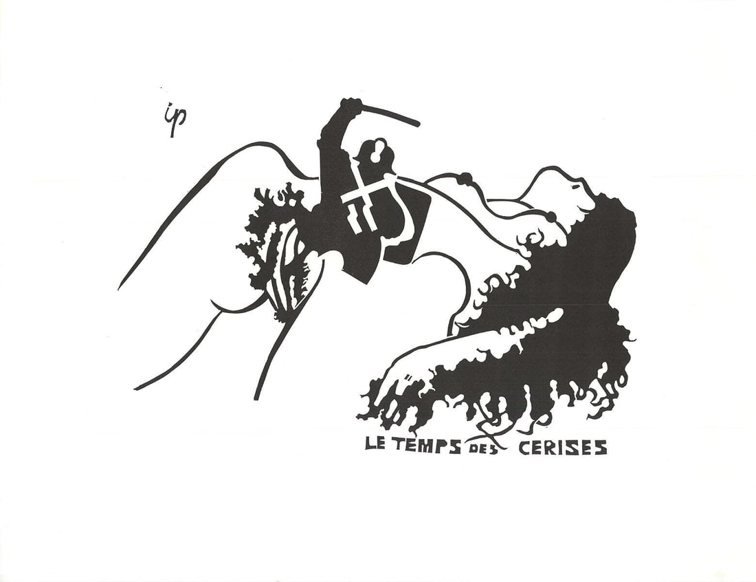 Contempo JEAN-ROBERT IPOUSTGUY The Cherry Season 17.5" x 22.75" Lithograph 1968: Contempo JEAN-ROBERT IPOUSTGUY The Cherry Season 17.5" x 22.75" Lithograph 1968 Experience the timeless elegance of Jean-Robert Ipousteguy's 1968 lithograph, "The Cherry Season". This stunning black