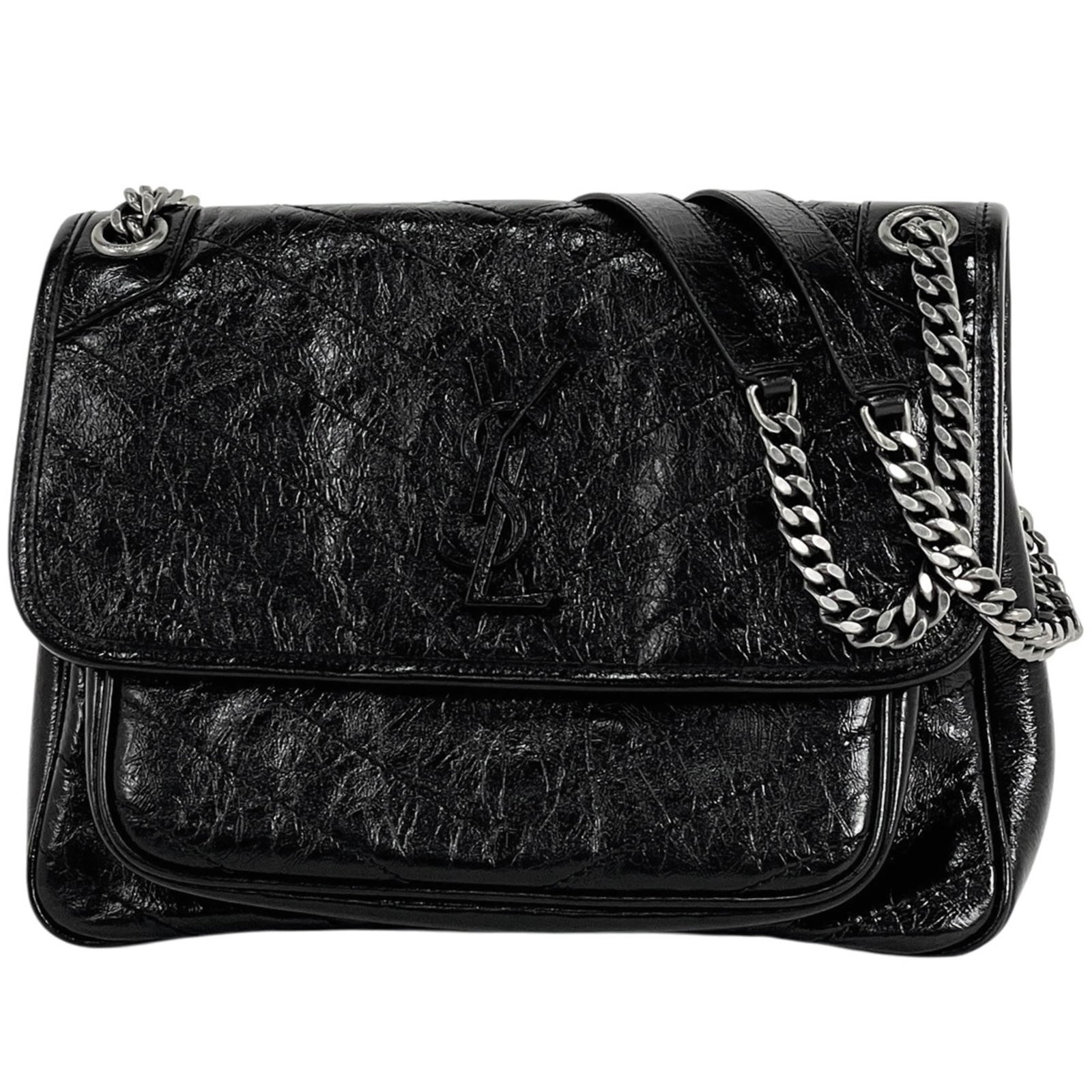 Leather Yves Saint Laurent Shoulder Bag: Leather Yves Saint Laurent Shoulder Bag A sleek and sophisticated shoulder bag from the iconic Yves Saint Laurent brand, this black leather tote boasts clean lines and timeless elegance. With its