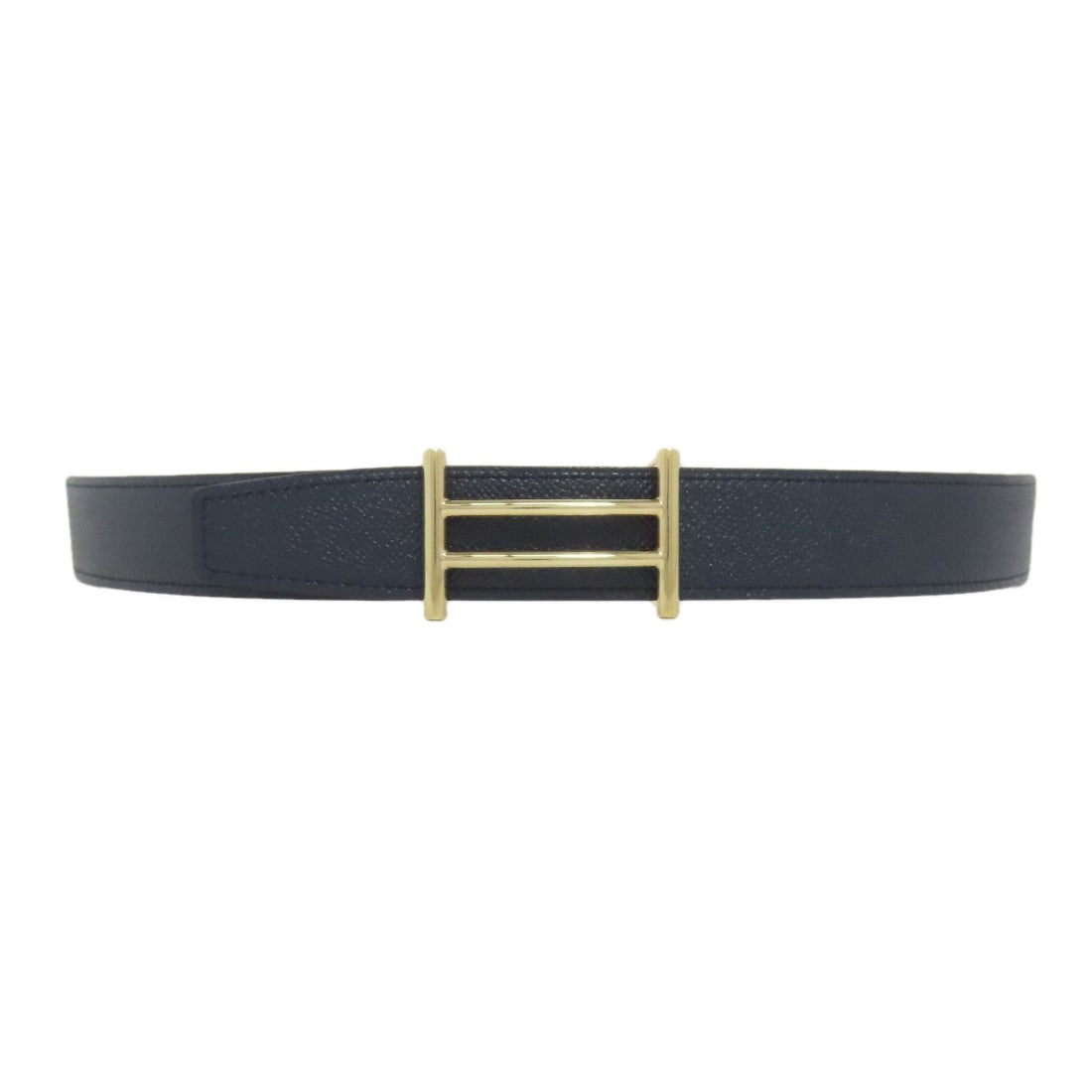 Epsom HERMES H-belt Gold Hardware belt: Epsom HERMES H-belt Gold Hardware belt Elevate your style with the iconic Epsom HERMES H-belt, boasting sleek navy and white hues that exude sophistication. Crafted from high-quality materials, this