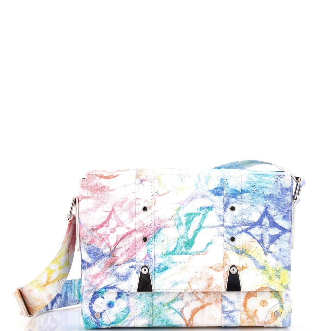 Louis Vuitton Limited Edition Monogram Messenger Bag in Pastel Multicolor: Louis Vuitton Limited Edition Monogram Messenger Bag in Pastel Multicolor Own the iconic Louis Vuitton monogram in a soft, pastel hue with this limited edition Trunk Messenger Bag. With its