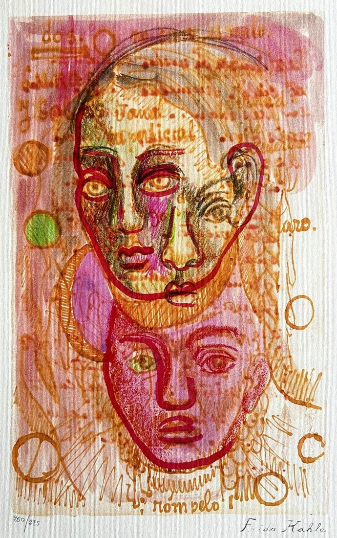 Numbered Frida Kahlo Lithograph - 2