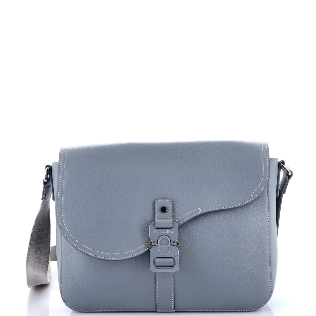 Christian Dior Medium Leather Saddle Flap Messenger Bag: Christian Dior Medium Leather Saddle Flap Messenger Bag The Christian Dior Medium Leather Saddle Flap Messenger Bag is a timeless and sophisticated accessory, boasting a sleek gray leather exterior