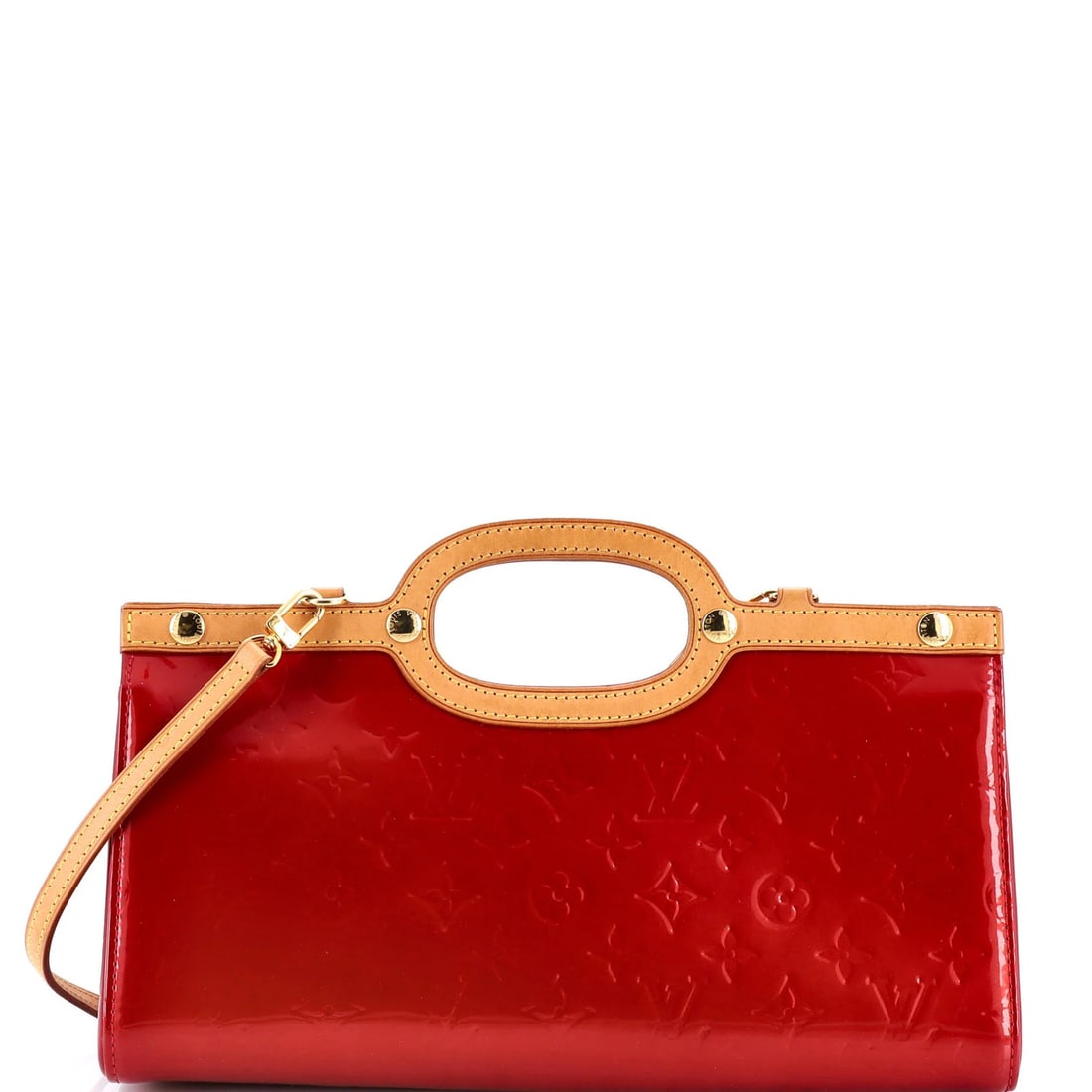Vernis Louis Vuitton Roxbury Drive Handbag Monogram: Vernis Louis Vuitton Roxbury Drive Handbag Monogram A stunning Louis Vuitton Roxbury Drive Monogram Vernis handbag in bold red patent leather, boasting the iconic LV monogram pattern and sleek top