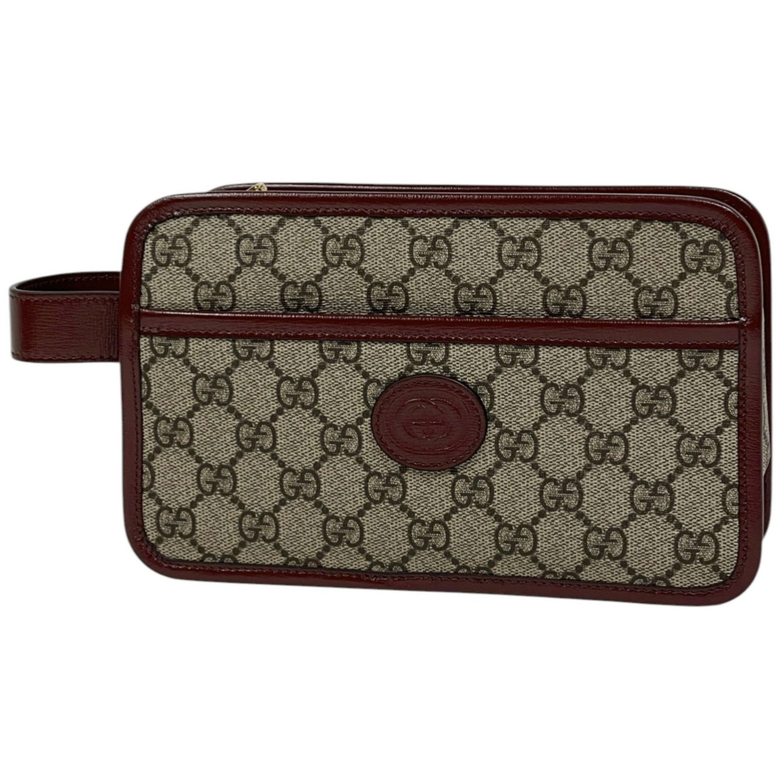 Men's - Gucci Interlocking G Travel Case/ Second Bag - GG Supreme - Beige/ Red - 625764: Men's - Gucci Interlocking G Travel Case/ Second Bag - GG Supreme - Beige/ Red - 625764 A stylish and practical accessory for the modern traveler, this Gucci Interlocking G Travel Case is made from