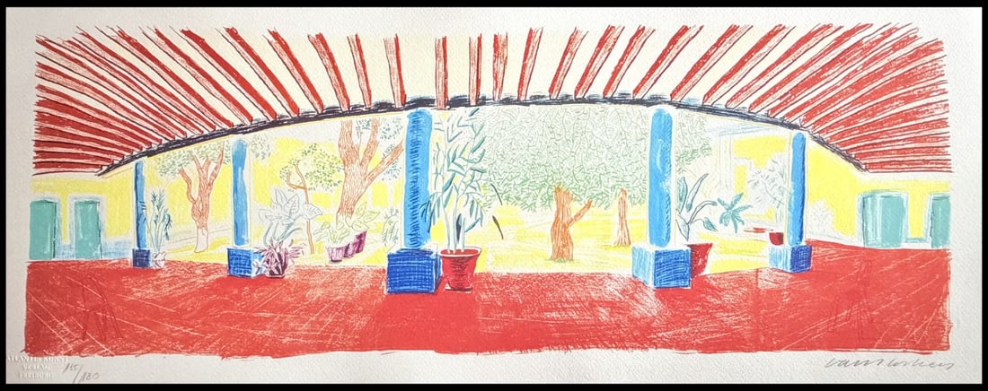 David Hockney Lithograph 'Hotel' (Numbered): David Hockney Lithograph 'Hotel' (Numbered) This listing features David Hockney Lithograph 'Hotel' (Numbered). Item specifics are provided below. Item Specifics: Country Of Origin: United Kingdom
