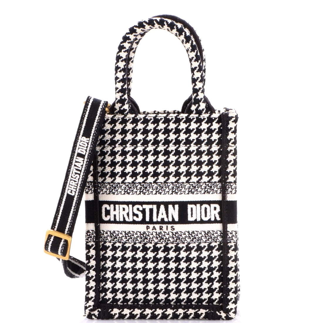 Christian Dior Mini Canvas Embroidered Phone Bag Book Tote: Christian Dior Mini Canvas Embroidered Phone Bag Book Tote Elevate your daily essentials with the iconic Christian Dior Mini Canvas Embroidered Book Tote, boasting sleek black canvas exterior and