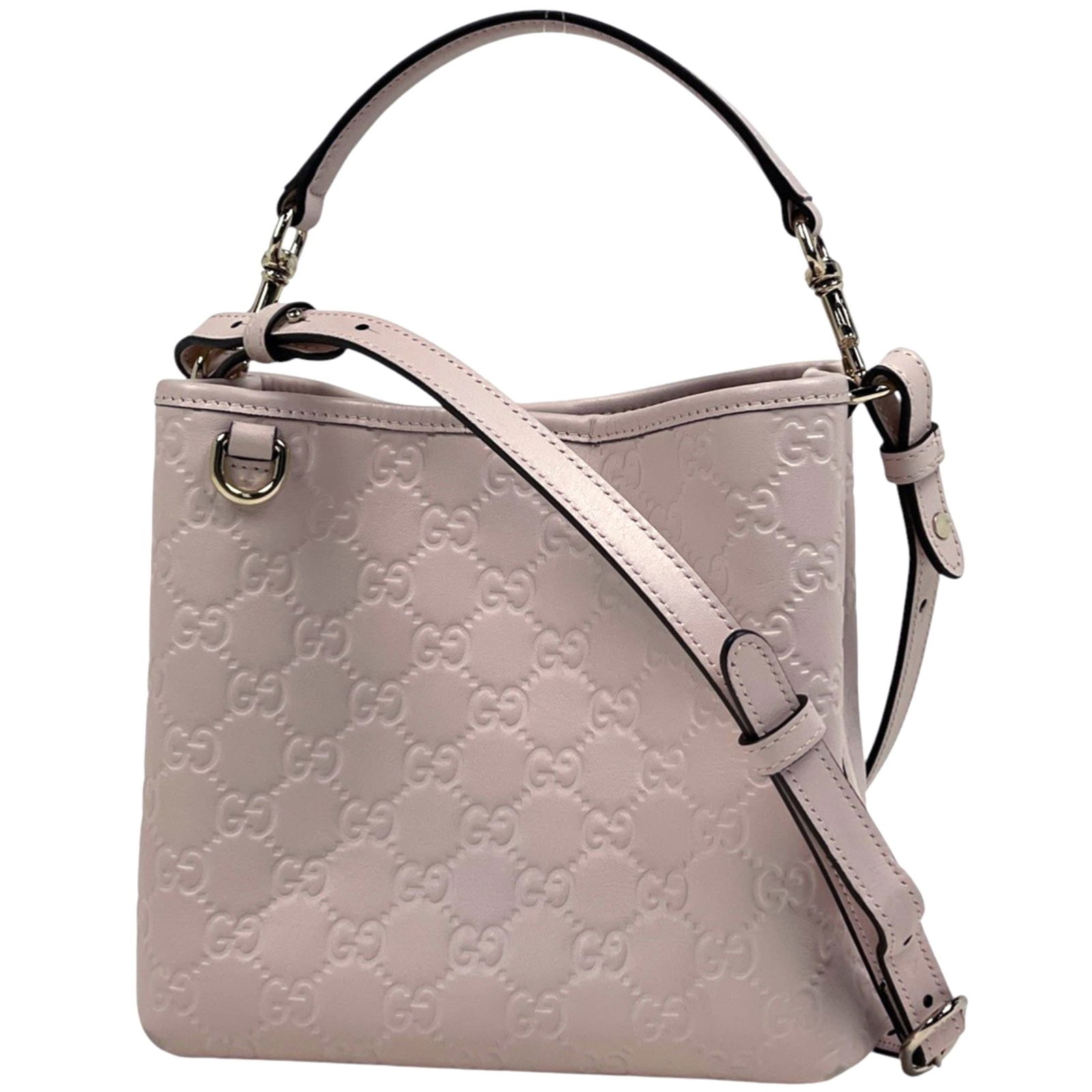 Gucci Leather Shoulder Bag: Gucci Leather Shoulder Bag A stylish and versatile Gucci leather shoulder bag in a vibrant pink hue, perfect for adding a pop of color to your daily routine. With its classic design and high-quality