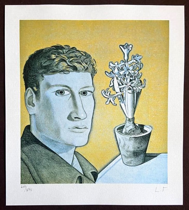180 Lucian Freud Lithograph Signature And Stamp: 180 Lucian Freud Lithograph Signature And Stamp A rare opportunity to own a piece of art history, this 1986 lithograph by renowned British artist Lucian Freud is a stunning self-portrait with Giacinto