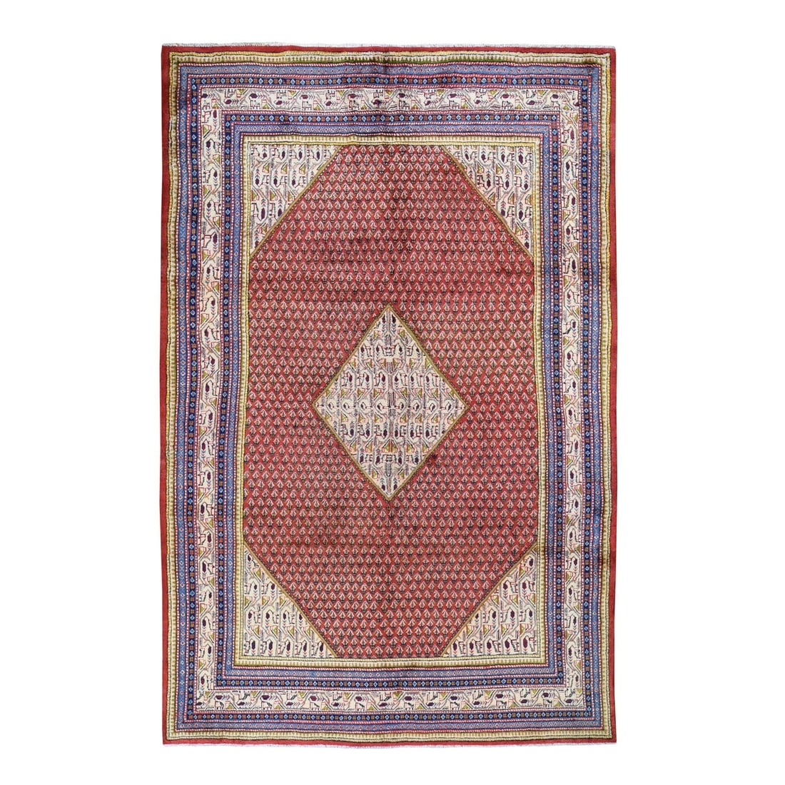 Rug 6'7"x10'2" Red New Farsian Saroogh Mir Full Pile HandKnotted Oriental (1 of 12)