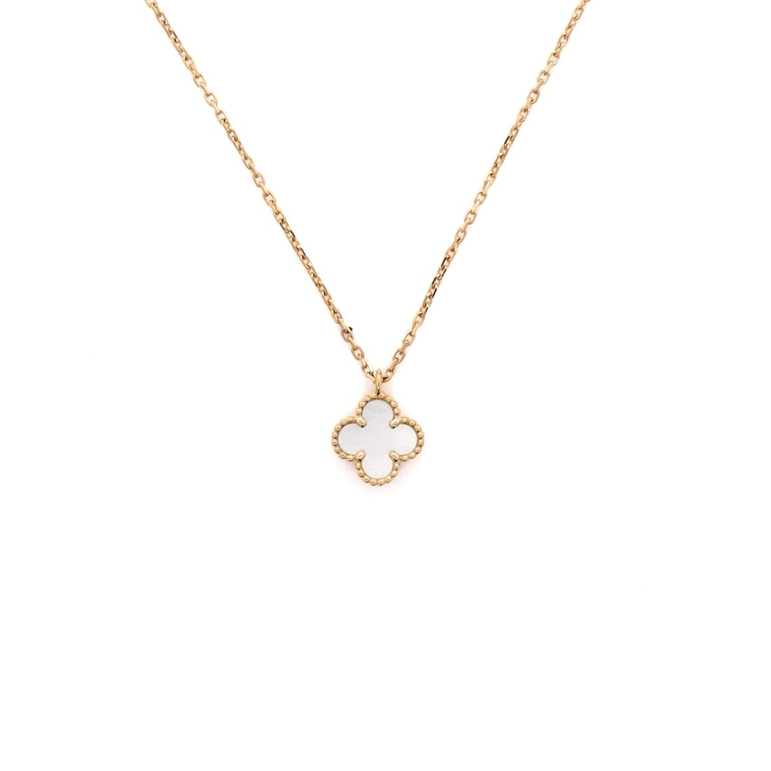 of Van Cleef & Arpels Sweet Alhambra Pendant Necklace 18K Yellow Gold and Mother: of Van Cleef & Arpels Sweet Alhambra Pendant Necklace 18K Yellow Gold and Mother The Van Cleef & Arpels Sweet Alhambra Pendant Necklace is a timeless masterpiece that exudes elegance and