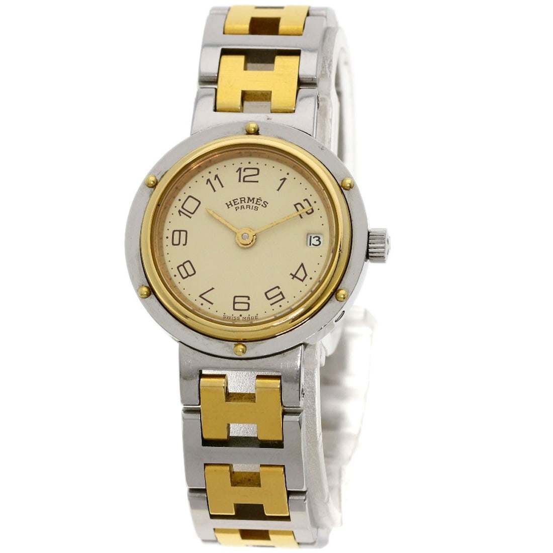 SSxGP HERMES Clipper Watches Stainless Steel/: SSxGP HERMES Clipper Watches Stainless Steel/ Experience the elegance of Hermes with this stunning stainless steel clipper watch, boasting an analog display and quartz movement for precise