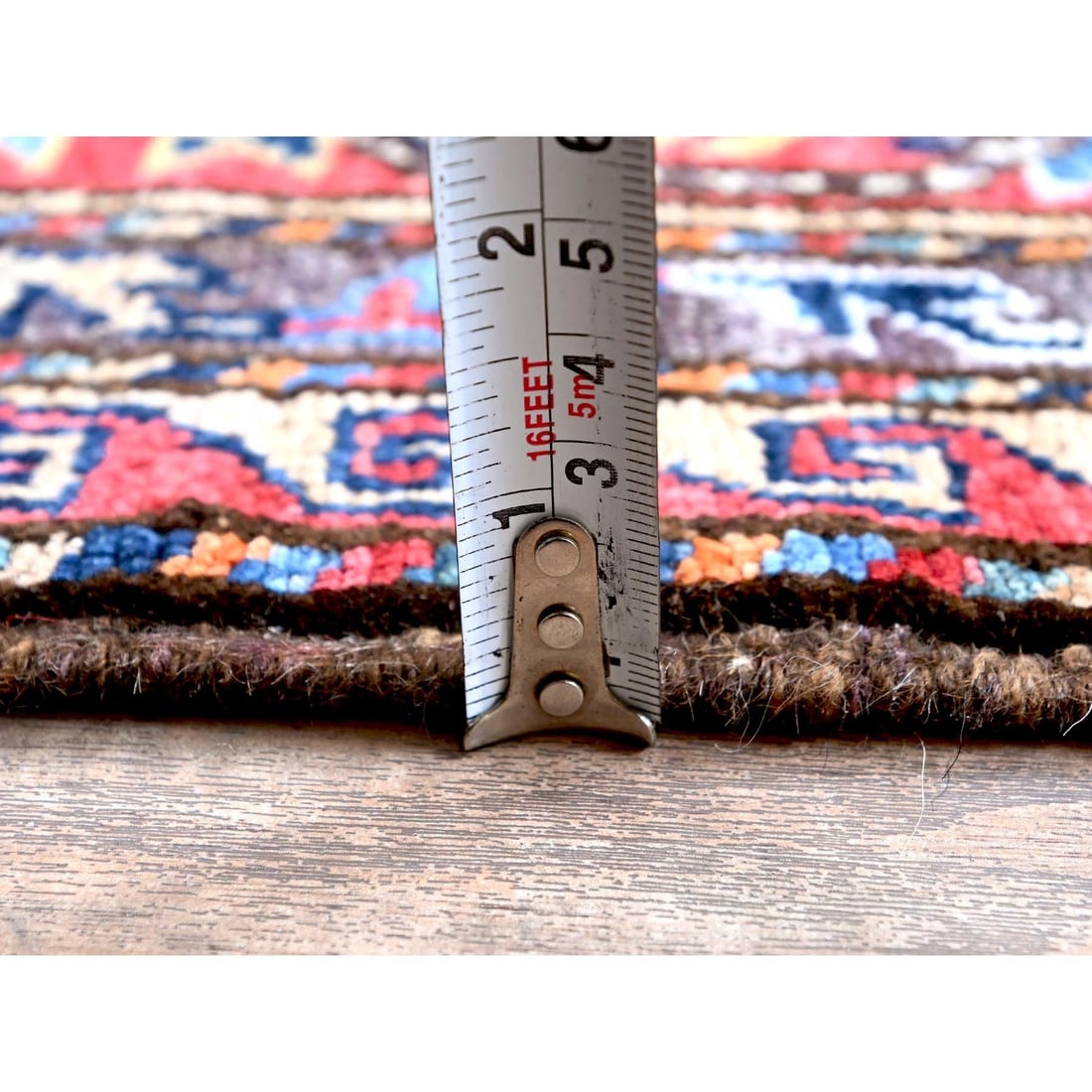 Soft Wool Hand-Knotted Afghan Rug in Yellow with Caucasian Design (8'3"x9'8") - 11