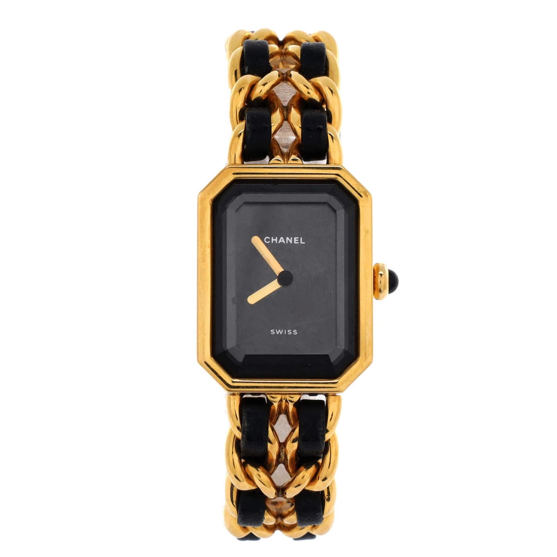 Chanel Premiere Rock Quartz Watch in Plated Metal & Leather: Chanel Premiere Rock Quartz Watch in Plated Metal & Leather Experience the timeless elegance of Chanel with the Premiere Rock Quartz Watch, boasting a striking multi-color band and PVD stainless steel