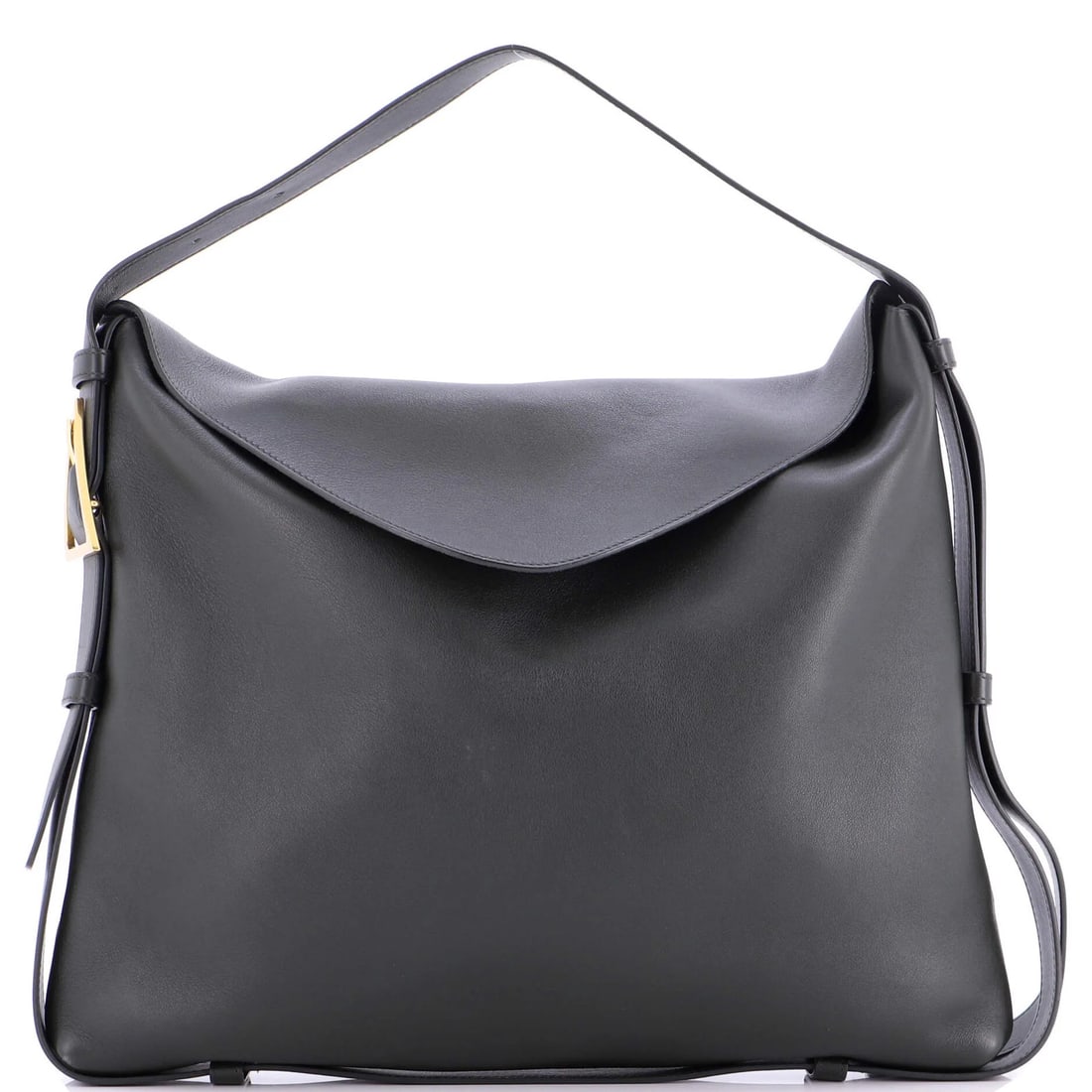 Bottega Veneta Large Cradle Shoulder Bag in Leather: Bottega Veneta Large Cradle Shoulder Bag in Leather The Bottega Veneta Large Cradle Shoulder Bag is a timeless classic, boasting a rich green leather exterior that exudes elegance and sophistication.