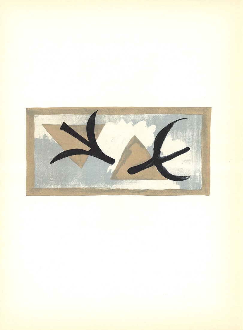 Brown GEORGES BRAQUE En Vol 15" x 11" Lithograph 1959 Cubism (1 of 1)