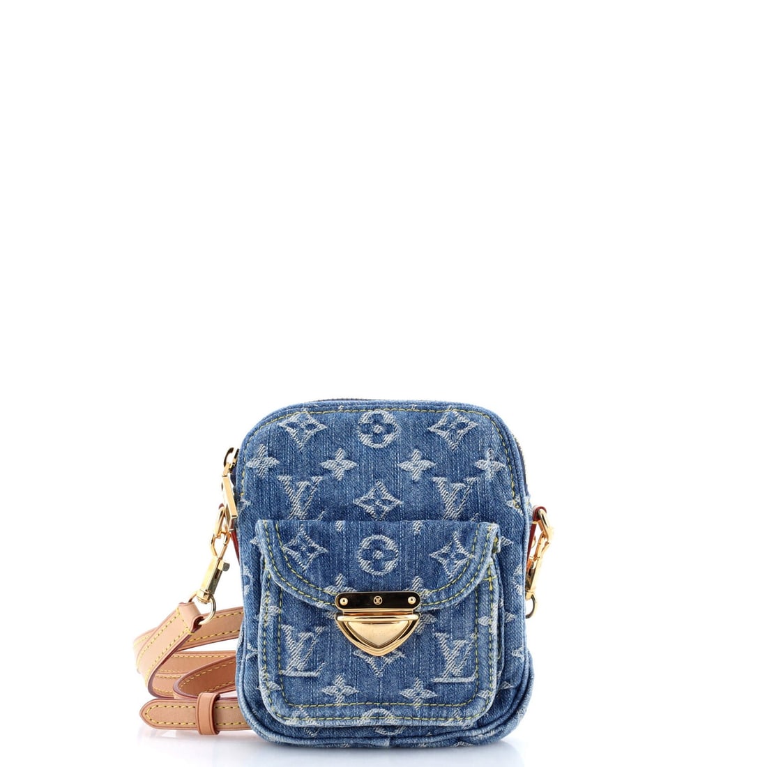 Louis Vuitton Remix Pochette Crossbody Bag in Denim Monogram: Louis Vuitton Remix Pochette Crossbody Bag in Denim Monogram The Louis Vuitton Remix Pochette Crossbody Bag in Denim Monogram is a stylish and versatile accessory that combines the iconic LV monogram