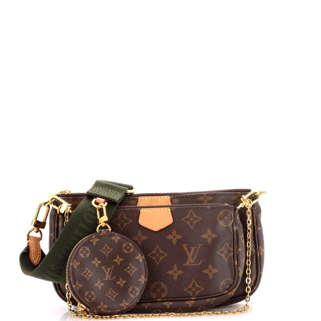 Canvas Louis Vuitton Multi Pochette Accessoires Monogram: Canvas Louis Vuitton Multi Pochette Accessoires Monogram A rare and stylish find, this Louis Vuitton Multi Pochette Accessoires Monogram canvas bag boasts the iconic monogram pattern in rich brown hue