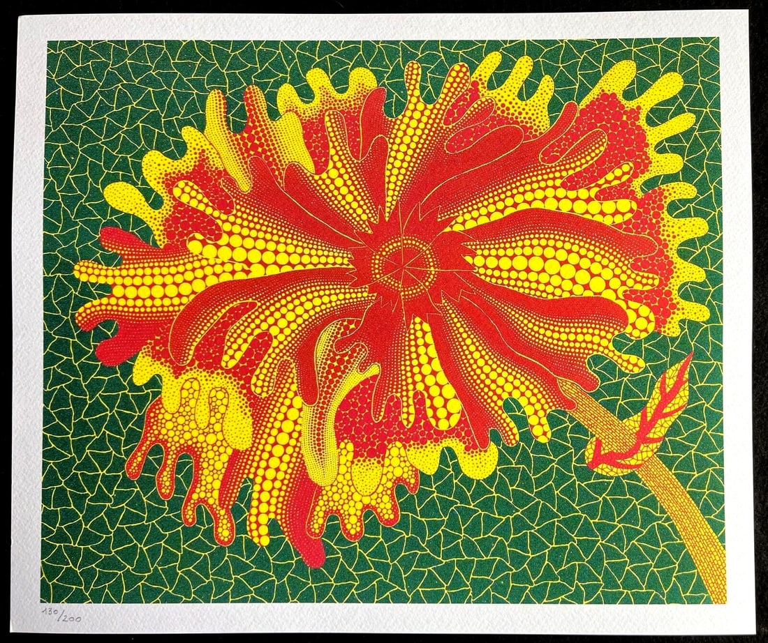 Numbered Yayoi Kusama Lithograph Mori Museum: Numbered Yayoi Kusama Lithograph Mori Museum Own a rare and unique piece of art from Yayoi Kusama, one of the most iconic artists of our time. This 200-numbered lithograph, printed in 2011 by the
