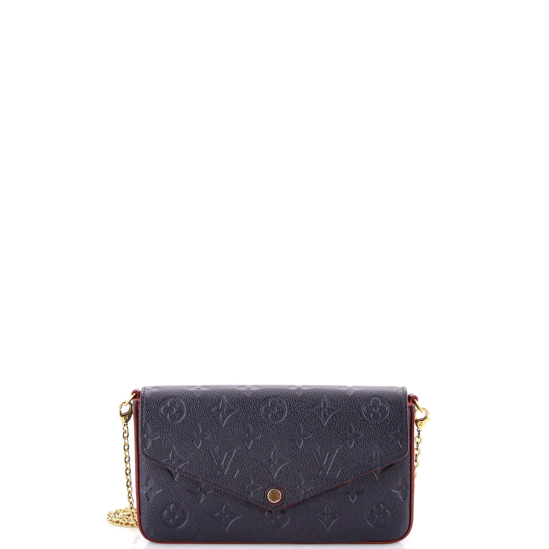 Leather Louis Vuitton Felicie Pochette Monogram Empreinte: Leather Louis Vuitton Felicie Pochette Monogram Empreinte A rare and stylish find, this Louis Vuitton Felicie Pochette Monogram Empreinte cross body bag boasts the iconic monogram pattern in a stunnin