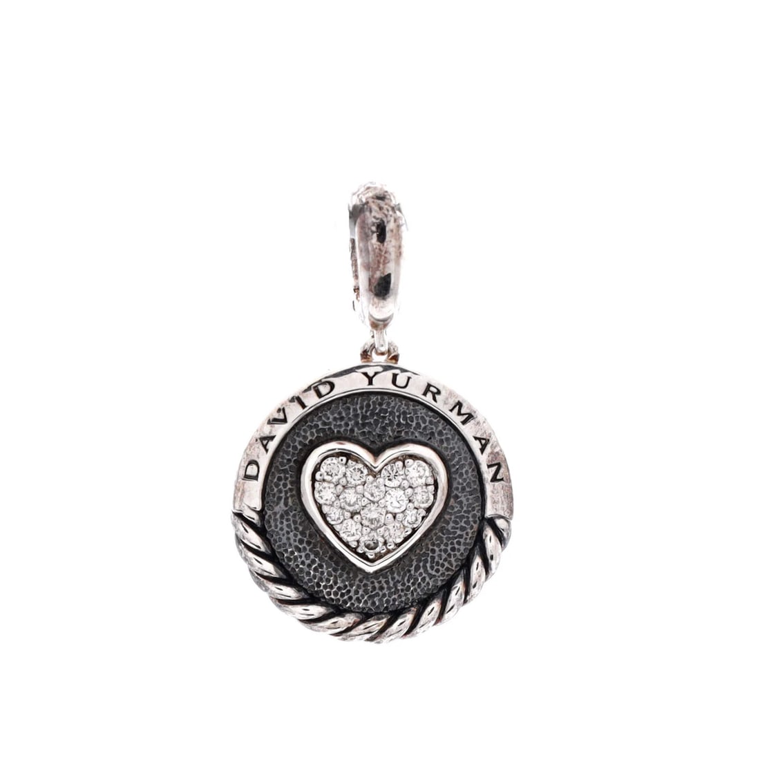 David Yurman Heart Circle Pendant & Charms in Sterling Silver with Diamonds (1 of 3)