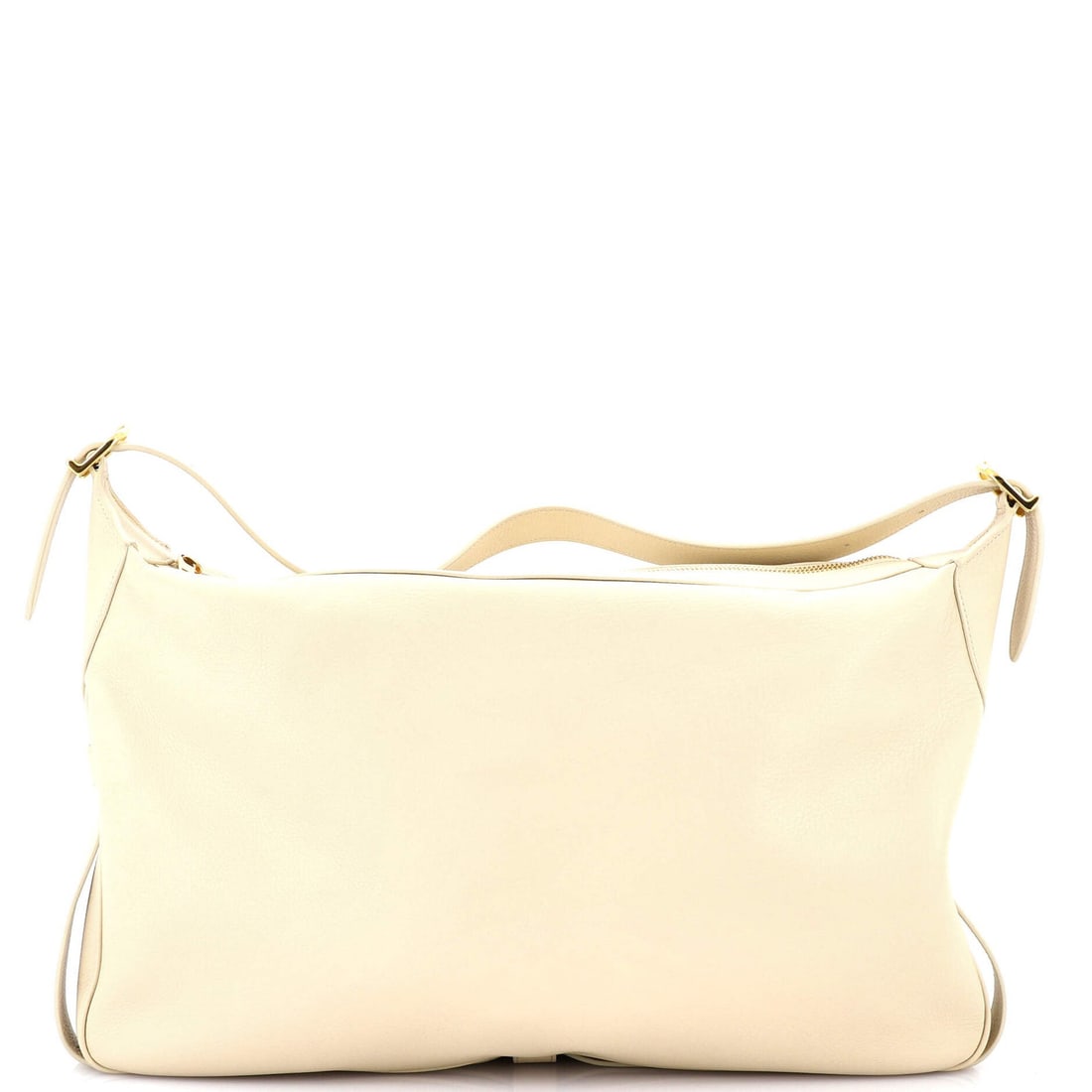 Celine Romy Large Leather Shoulder Bag: Celine Romy Large Leather Shoulder Bag Experience the timeless elegance of the Celine Romy Large Leather Shoulder Bag, boasting a crisp white exterior and neutral suede interior. With its classic desi