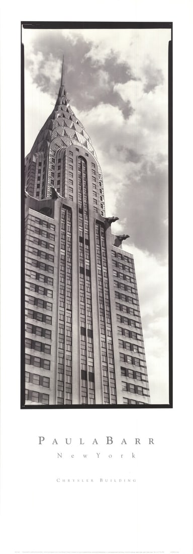 Black PAULA BARR Chrysler Building 40" x 14" Offset Lithograph 1998 Photography (1 of 4)