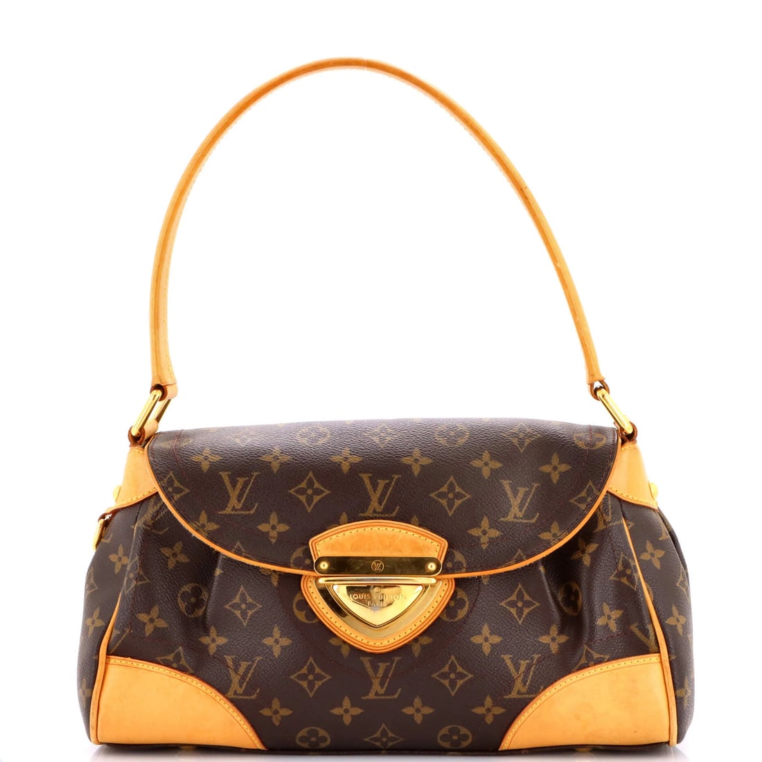 Louis Vuitton MM Monogram Canvas Beverly Handbag: Louis Vuitton MM Monogram Canvas Beverly Handbag A timeless classic, the Louis Vuitton MM Monogram Canvas Beverly Handbag exudes elegance with its iconic monogram pattern and rich brown leather