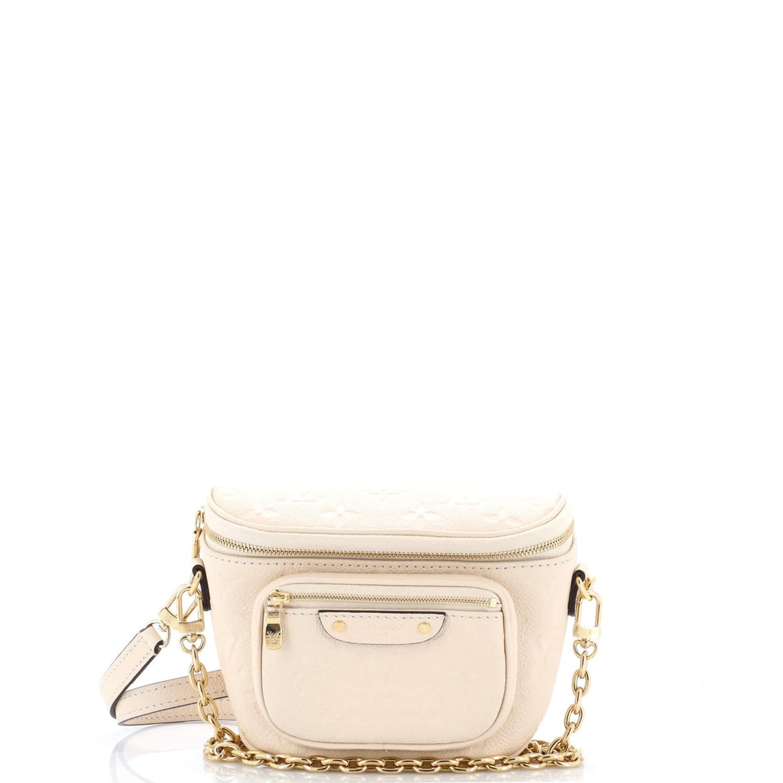 Louis Vuitton Mini Monogram Empreinte Leather Bum Bag: Louis Vuitton Mini Monogram Empreinte Leather Bum Bag Elevate your everyday style with the iconic Louis Vuitton Mini Monogram Empreinte Leather Bum Bag, boasting neutral tones and subtle gold