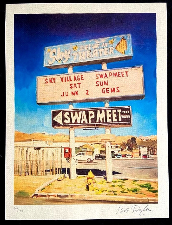 & Bob Dylan Lithograph Op Numbered Art Museum: & Bob Dylan Lithograph Op Numbered Art Museum A rare and poignant lithograph by Bob Dylan, capturing the essence of his travels through the American Southwest in the 1970s. Hand-signed and numbered