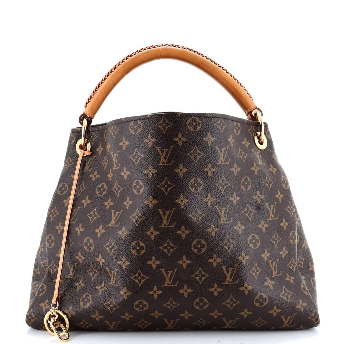 Louis Vuitton Monogram Canvas Artsy Handbag MM: Louis Vuitton Monogram Canvas Artsy Handbag MM Experience the timeless elegance of Louis Vuitton's iconic Artsy Handbag, boasting its signature monogram canvas exterior in rich brown hues. With its