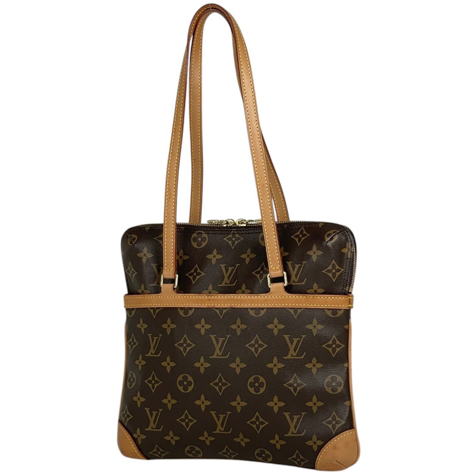 Louis Vuitton Monogram Shoulder Bag: Louis Vuitton Monogram Shoulder Bag A timeless classic, this Louis Vuitton Monogram Shoulder Bag boasts the iconic signature pattern in rich brown leather, adding a touch of sophistication to any