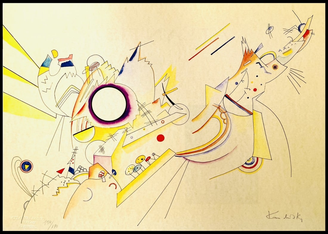 Klee Wassily Kandinsky Lithograph Numbered Paul: Klee Wassily Kandinsky Lithograph Numbered Paul A rare opportunity to own a piece of modern art history, this 1978 lithograph by Wassily Kandinsky is one of only 180 copies printed from Atlantis