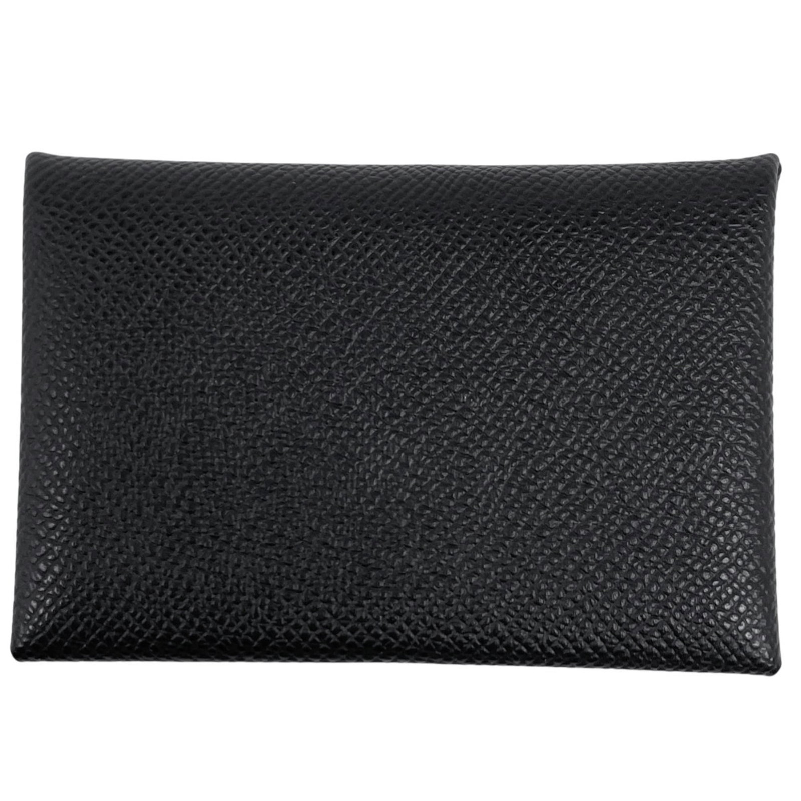 Epsom Leather Hermes Card Case: Epsom Leather Hermes Card Case Elevate your everyday with the timeless elegance of an authentic Hermes Epsom Leather card case, crafted from rich and supple black Epsom leather that develops a