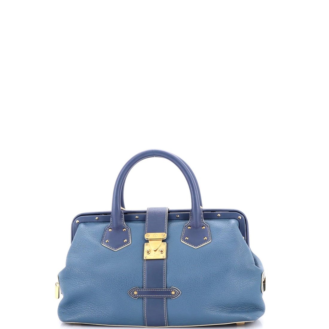 Louis Vuitton Suhali L'Ingenieux Leather Handbag: Louis Vuitton Suhali L'Ingenieux Leather Handbag The Louis Vuitton Suhali L'Ingenieux Leather Handbag is a stunning blue bowler bag that exudes luxury and sophistication. With its signature monogram