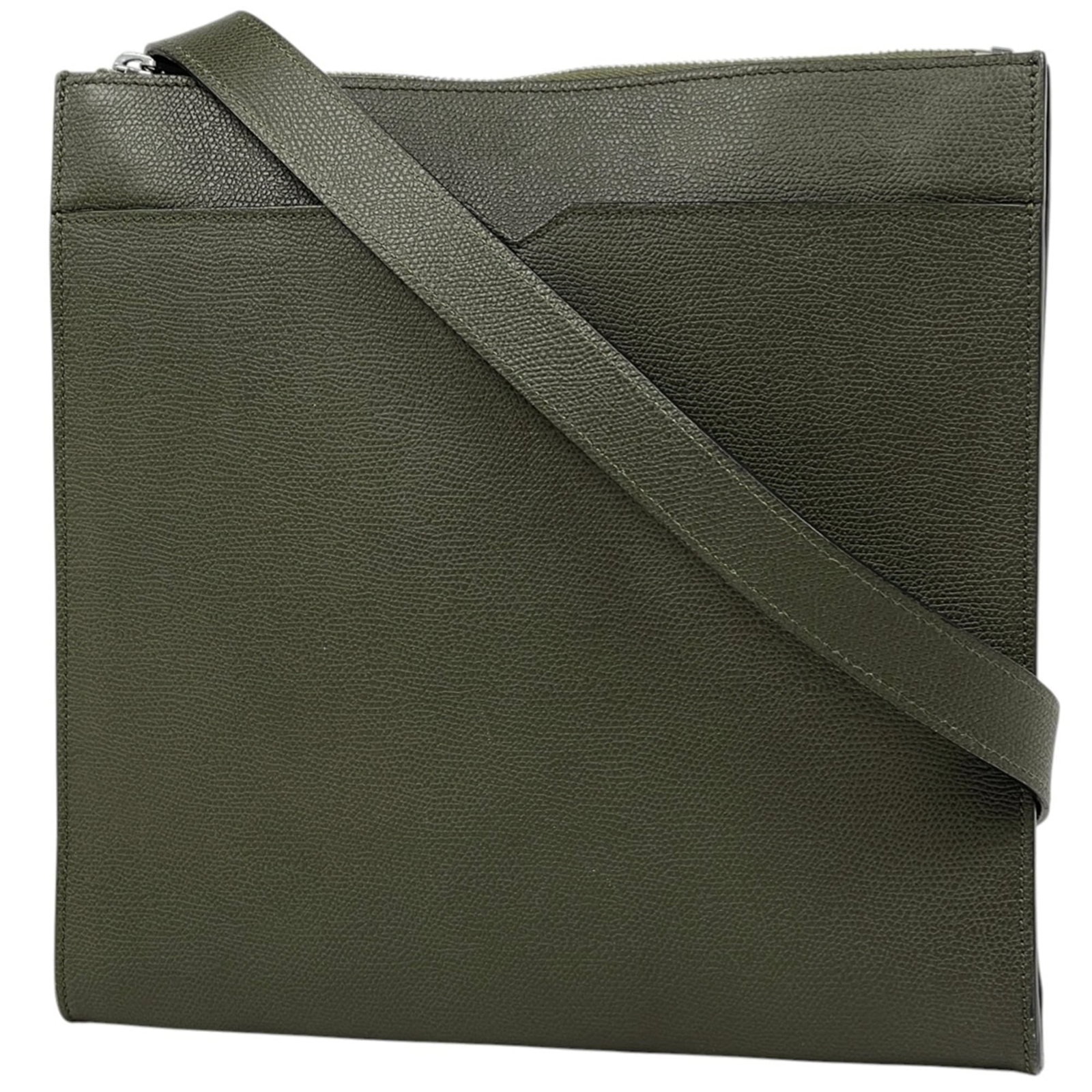 Valextra Leather Shoulder Bag: Valextra Leather Shoulder Bag A stylish and practical Valextra leather shoulder bag, perfect for adding a touch of sophistication to your daily routine. With its classic design, durable green leather
