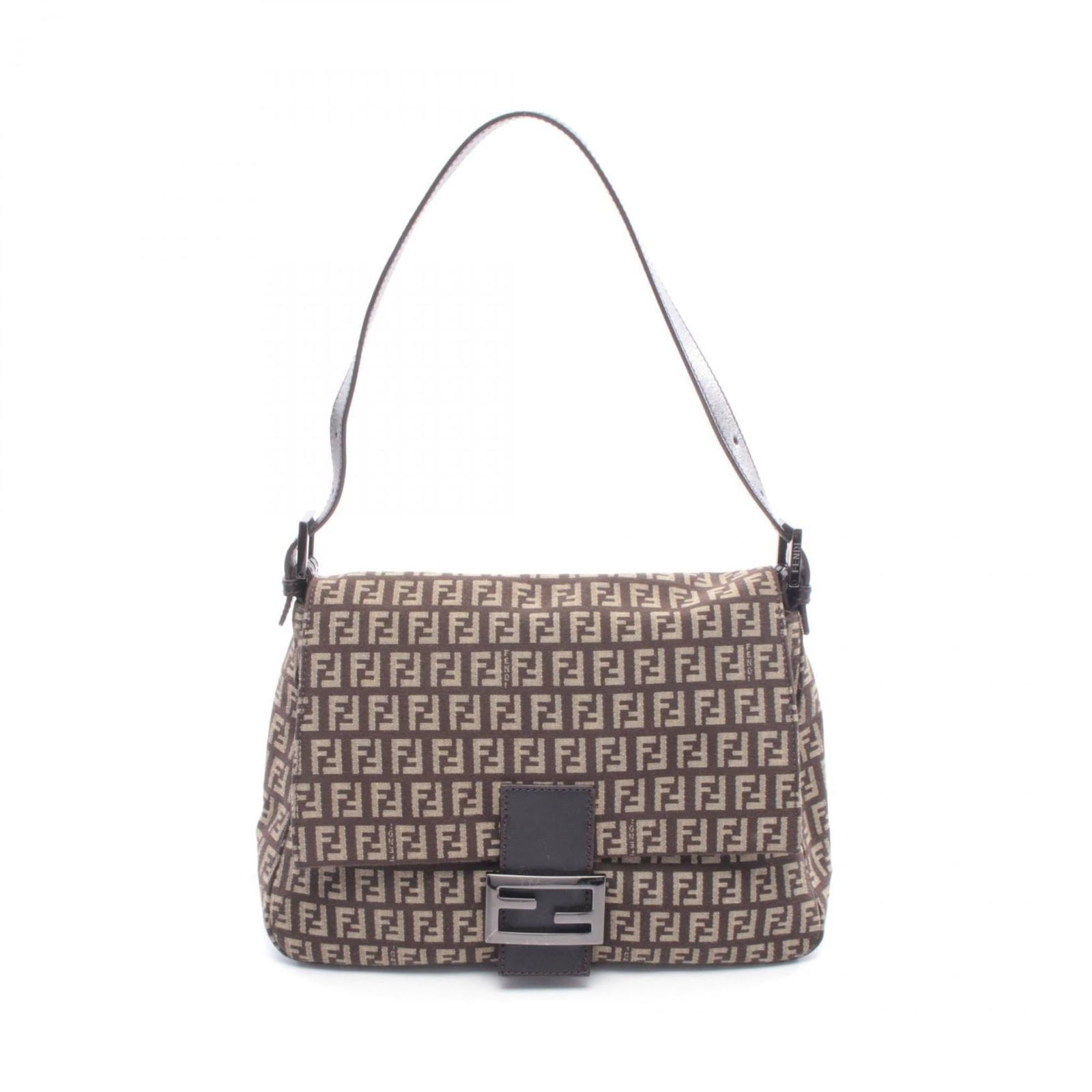 Fendi Canvas and Leather Shoulder Bag: Fendi Canvas and Leather Shoulder Bag Elevate your everyday style with this pre-loved Fendi canvas and leather shoulder bag, boasting a timeless beige and brown color combination that exudes