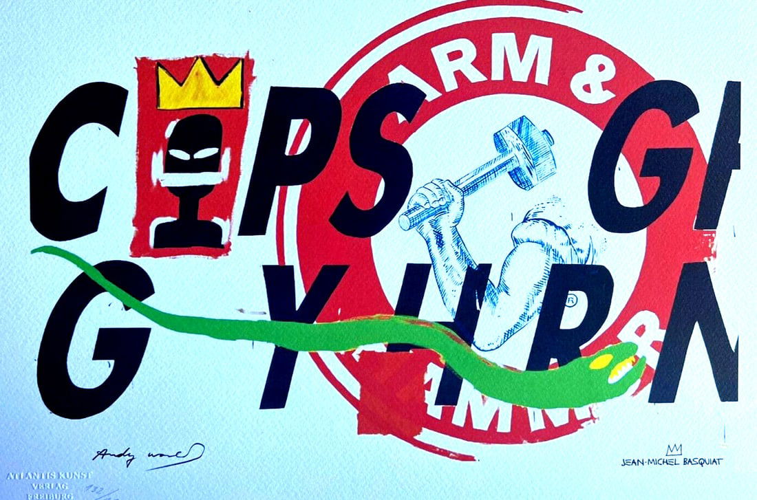Andy Warhol and Jean-Michel Basquiat Lithograph: Andy Warhol and Jean-Michel Basquiat Lithograph A rare and highly sought-after collaboration, this 1990 lithograph by Andy Warhol and Jean-Michel Basquiat is a testament to the artistic genius of two