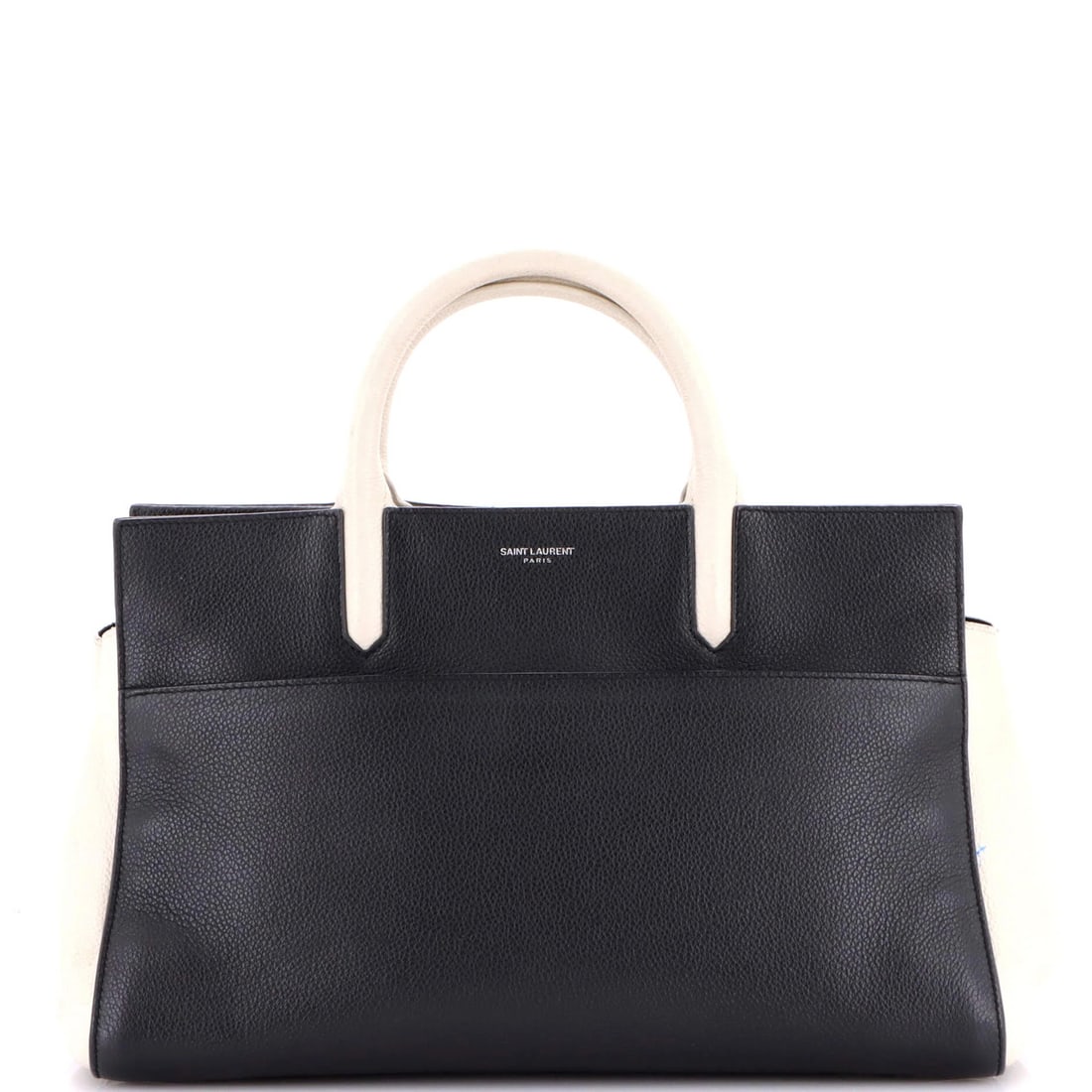 Saint Laurent Rive Gauche Small Leather Cabas: Saint Laurent Rive Gauche Small Leather Cabas The Saint Laurent Rive Gauche Small Leather Cabas is a timeless, sophisticated tote that exudes effortless chic. With its sleek black exterior and