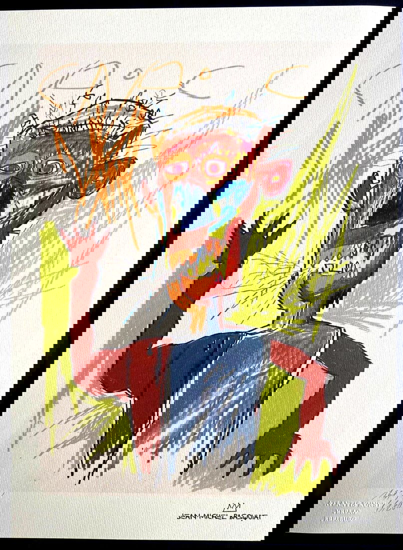 180 Jean-Michel Basquiat Lithograph Numbered: 180 Jean-Michel Basquiat Lithograph Numbered Own a piece of art history with this rare and highly sought-after Jean-Michel Basquiat lithograph, printed in 1987 by Atlantis Verlag in Freiburg. This lim