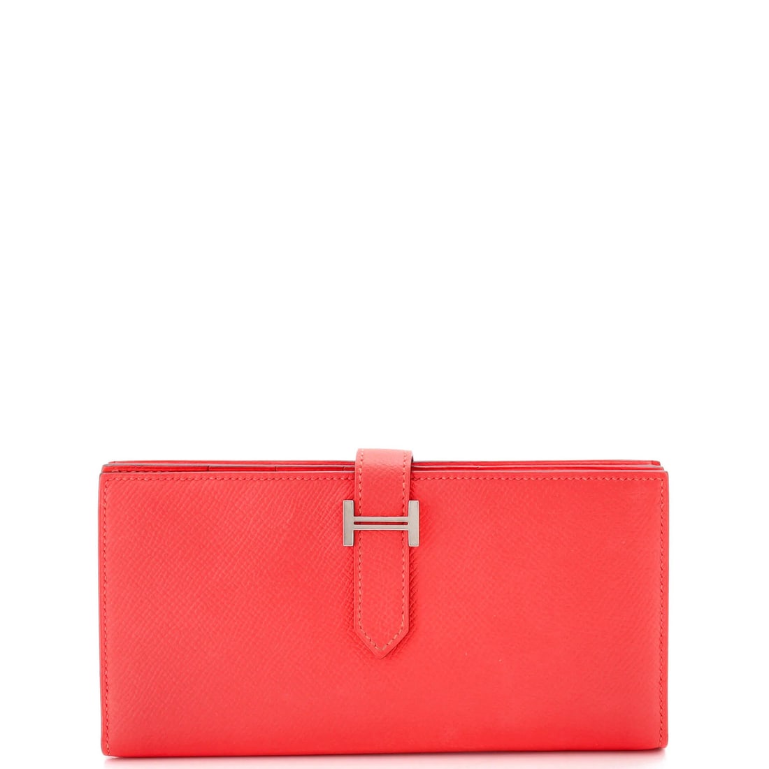 Long Hermes Bearn Wallet Epsom: Long Hermes Bearn Wallet Epsom The iconic Hermes Bearn Wallet Epsom is a stunning example of luxury craftsmanship, boasting sleek red leather exterior and interior, adorned with palladium hardware. Wi