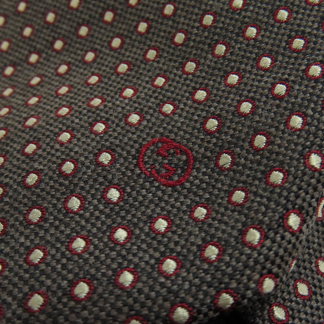 Gucci Logo Dot Pattern Wool Silk Tie - 8