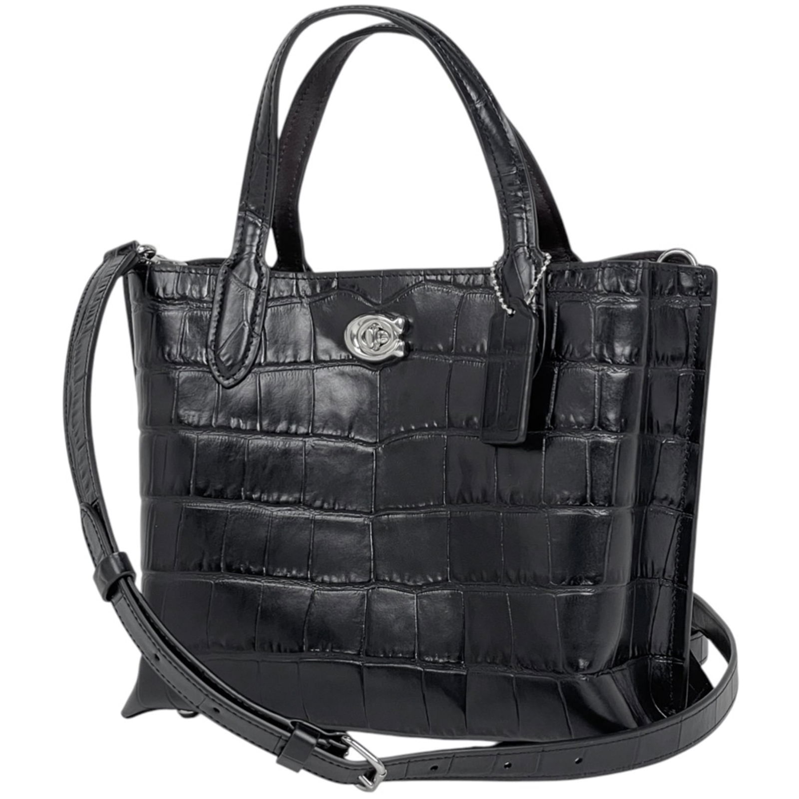 Coach Leather Shoulder Tote Bag: Coach Leather Shoulder Tote Bag A sleek and sophisticated Coach leather shoulder tote bag in black, perfect for adding a touch of timeless elegance to your daily routine. With its classic design and p