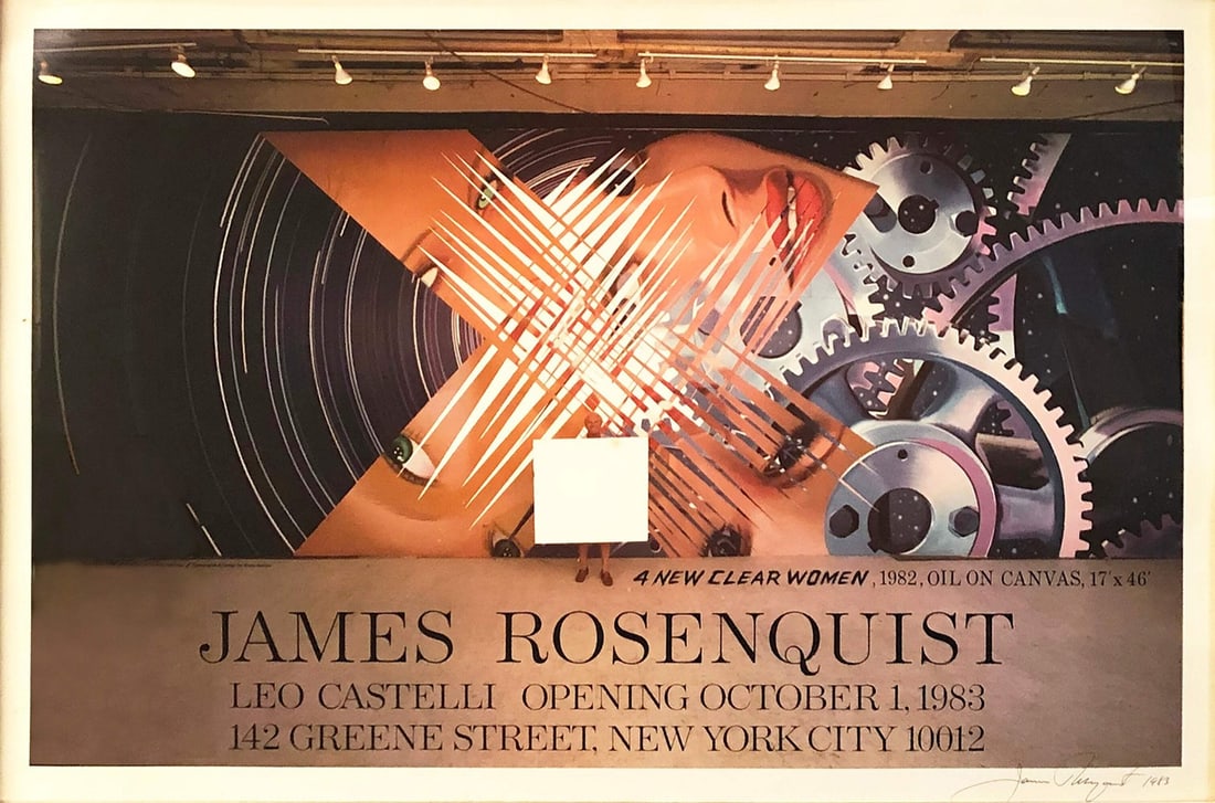 Po JAMES ROSENQUIST Four New Clear Women SIGNED 25" x 38" Offset Lithograph 1983: Po JAMES ROSENQUIST Four New Clear Women SIGNED 25" x 38" Offset Lithograph 1983 A rare and striking work by American artist James Rosenquist, 'Four New Clear Women' (1983) is a masterful offset