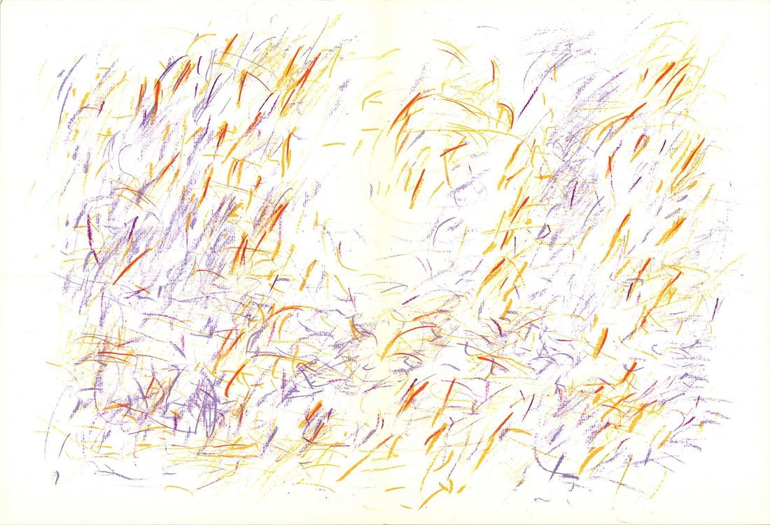 Jean Rene Bazaine, Composition I (1968) - Lithograph, 15" x 22: Jean Rene Bazaine, Composition I (1968) - Lithograph, 15" x 22 Discover the vibrant energy of Jean Rene Bazaine's Composition I, a striking lithograph from 1968. This abstract masterpiece measures