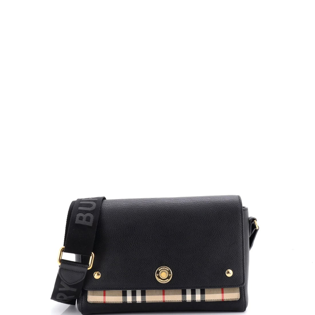 Burberry Note Medium Crossbody Bag in Leather and Vintage Check Canvas: Burberry Note Medium Crossbody Bag in Leather and Vintage Check Canvas Elevate your everyday with the iconic Burberry Note Medium Crossbody Bag, boasting a timeless combination of leather and vintage