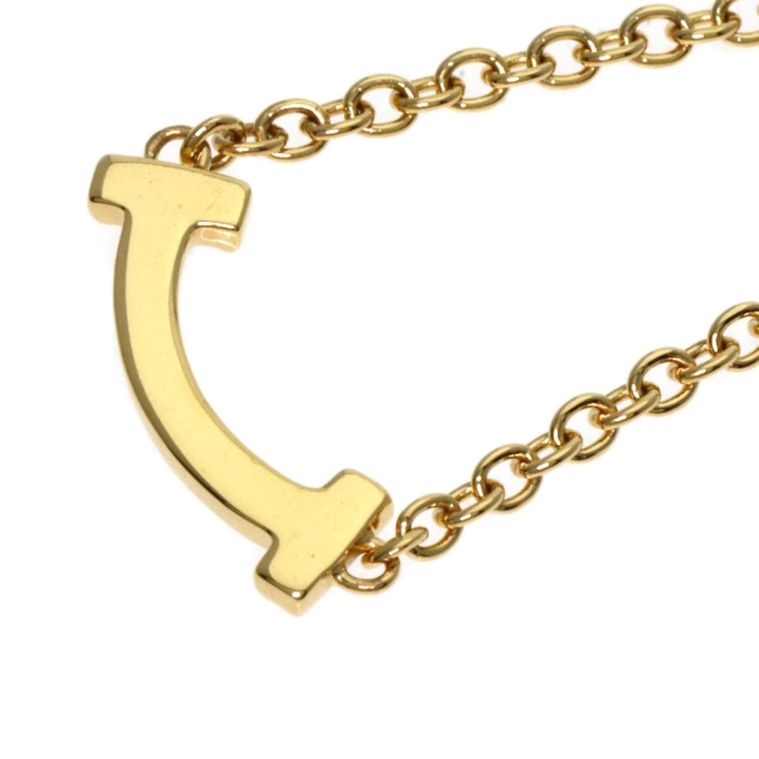 Tiffany & Co. K18 Yellow Gold T Smile Mini Diamond Bracelet - 7